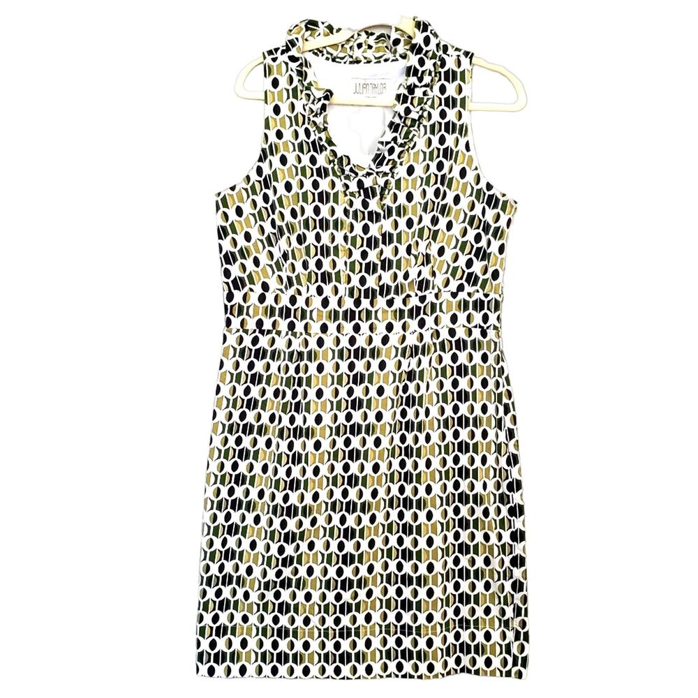 Julian Taylor NY Halter Dress Sheath Career Casual Sleeveless Mid Mod - 14